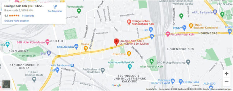 Anfahrt zur Praxis - Google Maps | Urologische Facharztpraxis Köln-Kalk